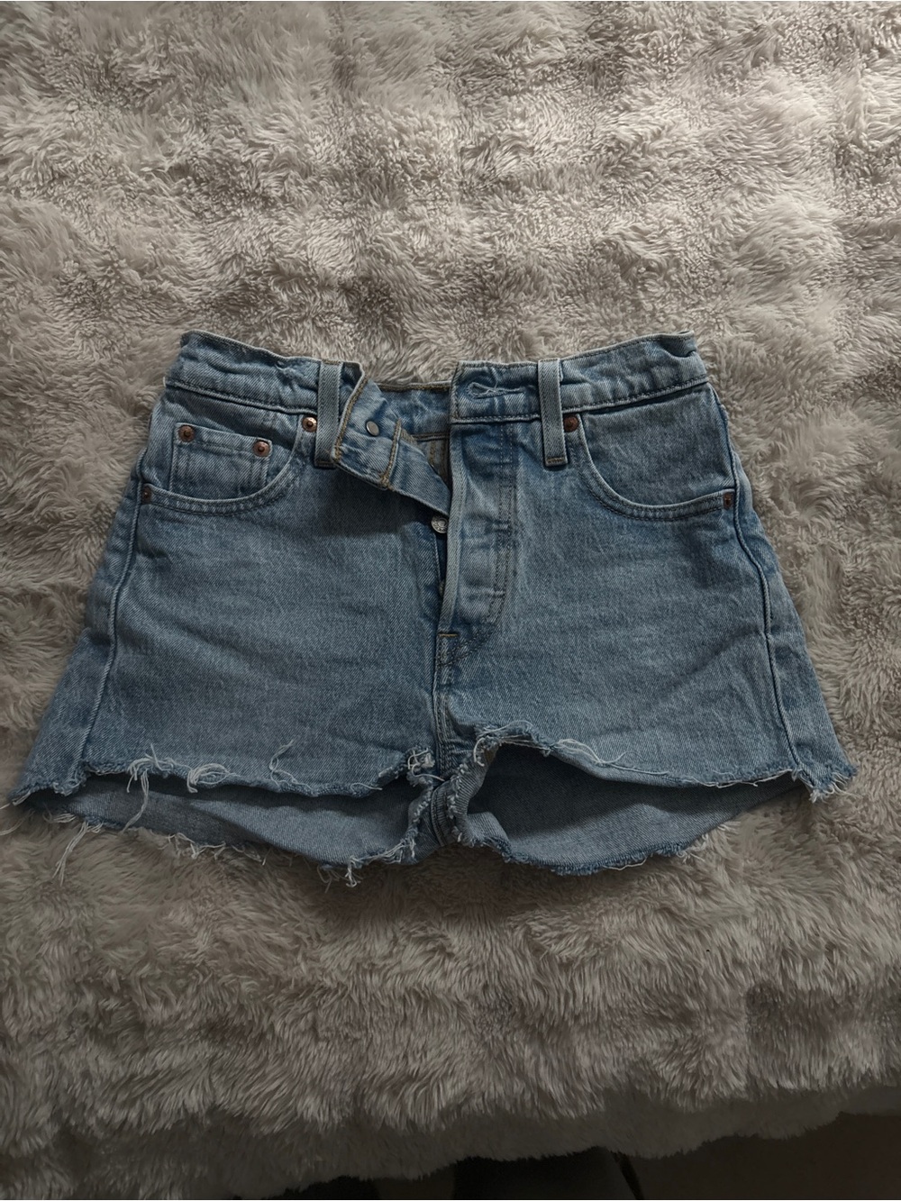 Levi Classic Light Blue Denim Cutoff Shorts